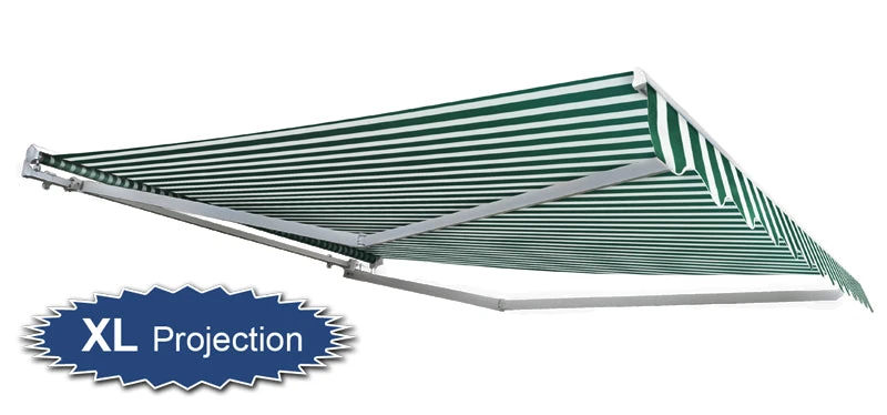 3.5m Half Cassette Electric Awning, Green And White Stripe (4.0m Projection) 3 3.5m Half Cassette Electric Awning, Green And White Stripe (4.0m Projection)