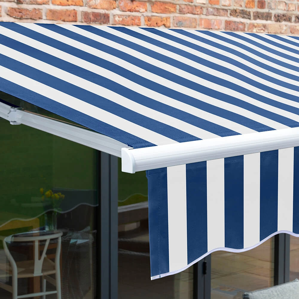 3.0m Budget Manual Awning, Blue And White 9 3.0m Budget Manual Awning, Blue And White - Image 7