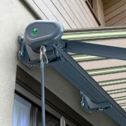 3.0m Full Cassette Electric Multistripe Awning (Charcoal Cassette) 12 3.0m Full Cassette Electric Multistripe Awning (Charcoal Cassette) -Primrose Full 20Casette Black AWNCVR14 20Multistripe 3