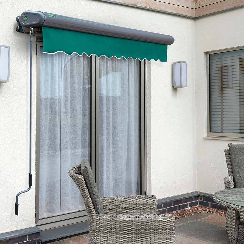 4m Full Cassette Manual Plain Green Awning (Charcoal Cassette) 4 4m Full Cassette Manual Plain Green Awning (Charcoal Cassette) - Image 2