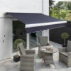 4.5m Full Cassette Electric Awning, Plain Dark Blue