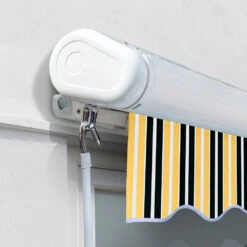 4.0m Full Cassette Electric Awning, Yellow And Grey Stripe -Primrose Full 20Cassette Yellow 20and 20Grey 4 36f4328c 5047 4fc7 8943 24b948e884e5