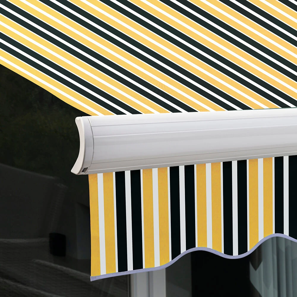 3.5m Full Cassette Manual Awning, Yellow And Grey Stripe 8 3.5m Full Cassette Manual Awning, Yellow And Grey Stripe - Image 6