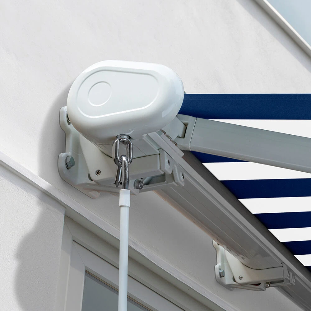4.0m Full Cassette Electric Awning, Blue And White Stripe 6 4.0m Full Cassette Electric Awning, Blue And White Stripe - Image 4