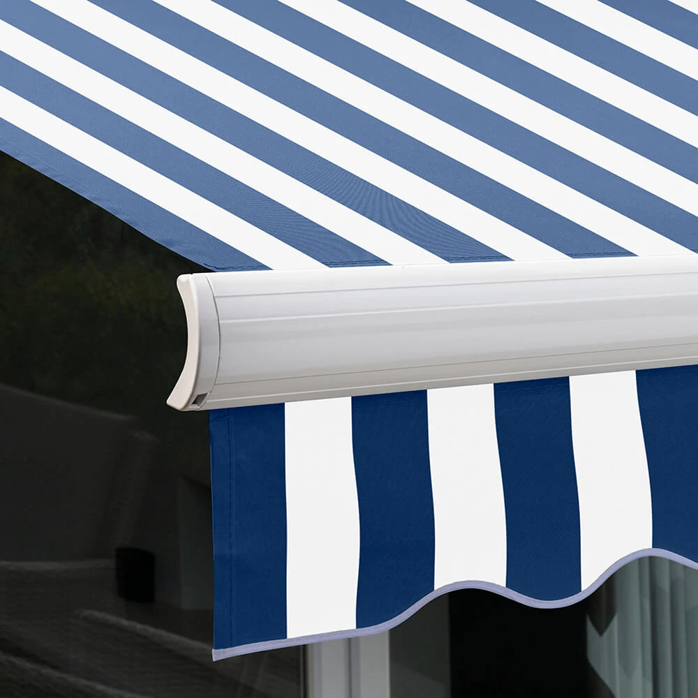 4.0m Full Cassette Manual Awning, Blue And White Stripe 8 4.0m Full Cassette Manual Awning, Blue And White Stripe - Image 6
