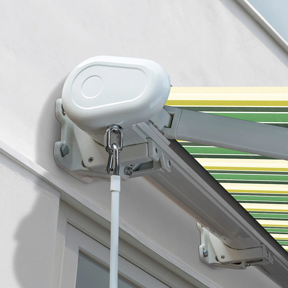 2.5m Full Cassette Electric Awning, Green Stripe Acrylic 6 2.5m Full Cassette Electric Awning, Green Stripe Acrylic - Image 4