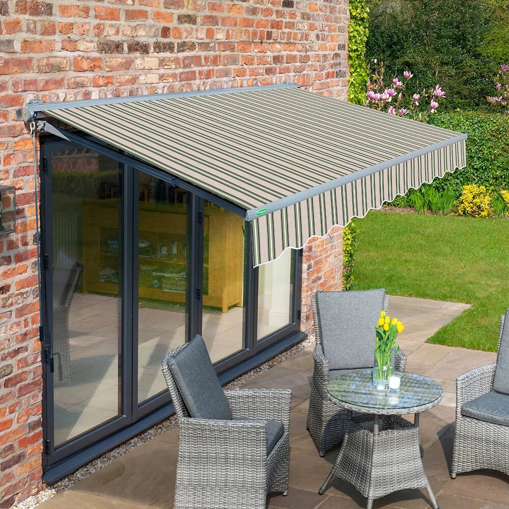3.5m Half Cassette Manual Multistripe Awning (Charcoal Cassette) 3 3.5m Half Cassette Manual Multistripe Awning (Charcoal Cassette)