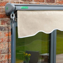 2.5m Half Cassette Manual Ivory Awning (Charcoal Cassette) -Primrose Half 20Casette 20Black ivory 6