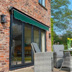 2.5m Half Cassette Manual Plain Green Awning (Charcoal Cassette) 10 2.5m Half Cassette Manual Plain Green Awning (Charcoal Cassette) -Primrose Half 20Casette 20Black plain green 3