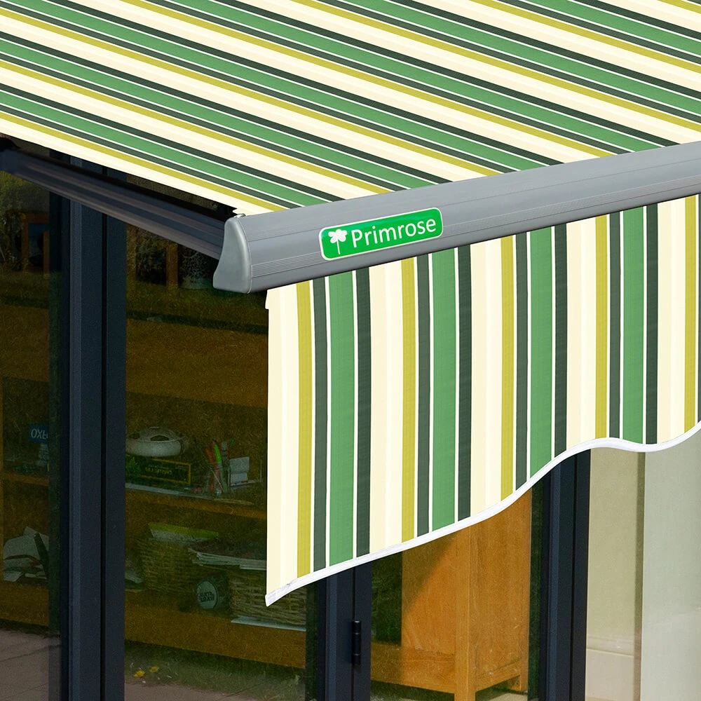 4m Half Cassette Electric Green Stripe Awning (Charcoal Cassette) 7 4m Half Cassette Electric Green Stripe Awning (Charcoal Cassette) - Image 5