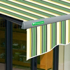 3m Half Cassette Electric Green Stripe Awning (Charcoal Cassette) -Primrose Half 20Casette 20Black swatch 3 c738c814 fe1c 4868 8c3c d5b5e4f045ce