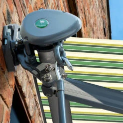 2.5m Half Cassette Manual Green Stripe Awning (Charcoal Cassette) 15 2.5m Half Cassette Manual Green Stripe Awning (Charcoal Cassette) -Primrose Half 20Casette 20Black swatch 5