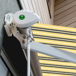 2.0m Half Cassette Electric Awning, Yellow And Grey -Primrose Half 20Casette 20White Yellow 20and 20Grey 2 393ba8fd dd41 4c65 8d24 d1d5288d92ab