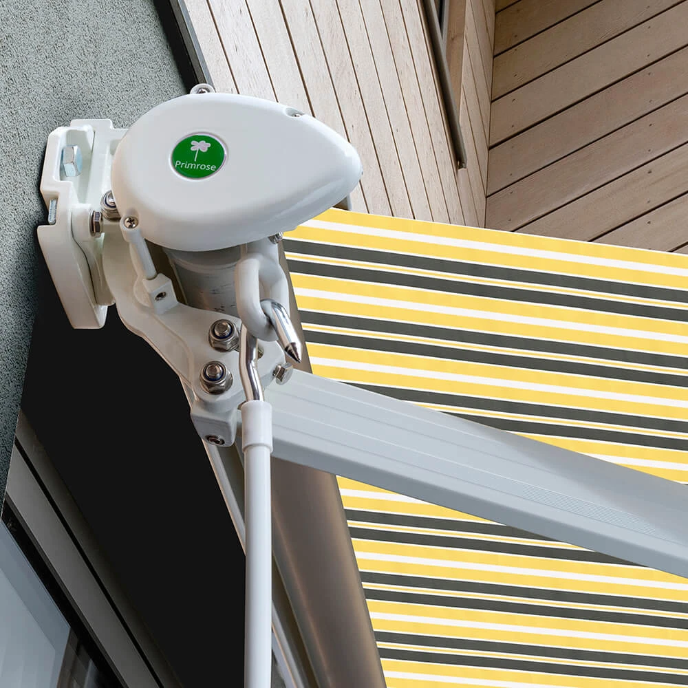 4.5m Half Cassette Electric Awning, Yellow And Grey Stripe 6 4.5m Half Cassette Electric Awning, Yellow And Grey Stripe - Image 4