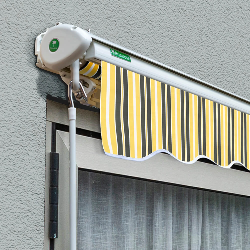 3.5m Half Cassette Electric Awning, Yellow And Grey Stripe 4 3.5m Half Cassette Electric Awning, Yellow And Grey Stripe - Image 2