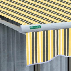 3.5m Half Cassette Manual Awning, Yellow And Grey Stripe -Primrose Half 20Casette 20White Yellow 20and 20Grey 4 e40edc00 2068 40d6 8b85 c964f27d1ba9