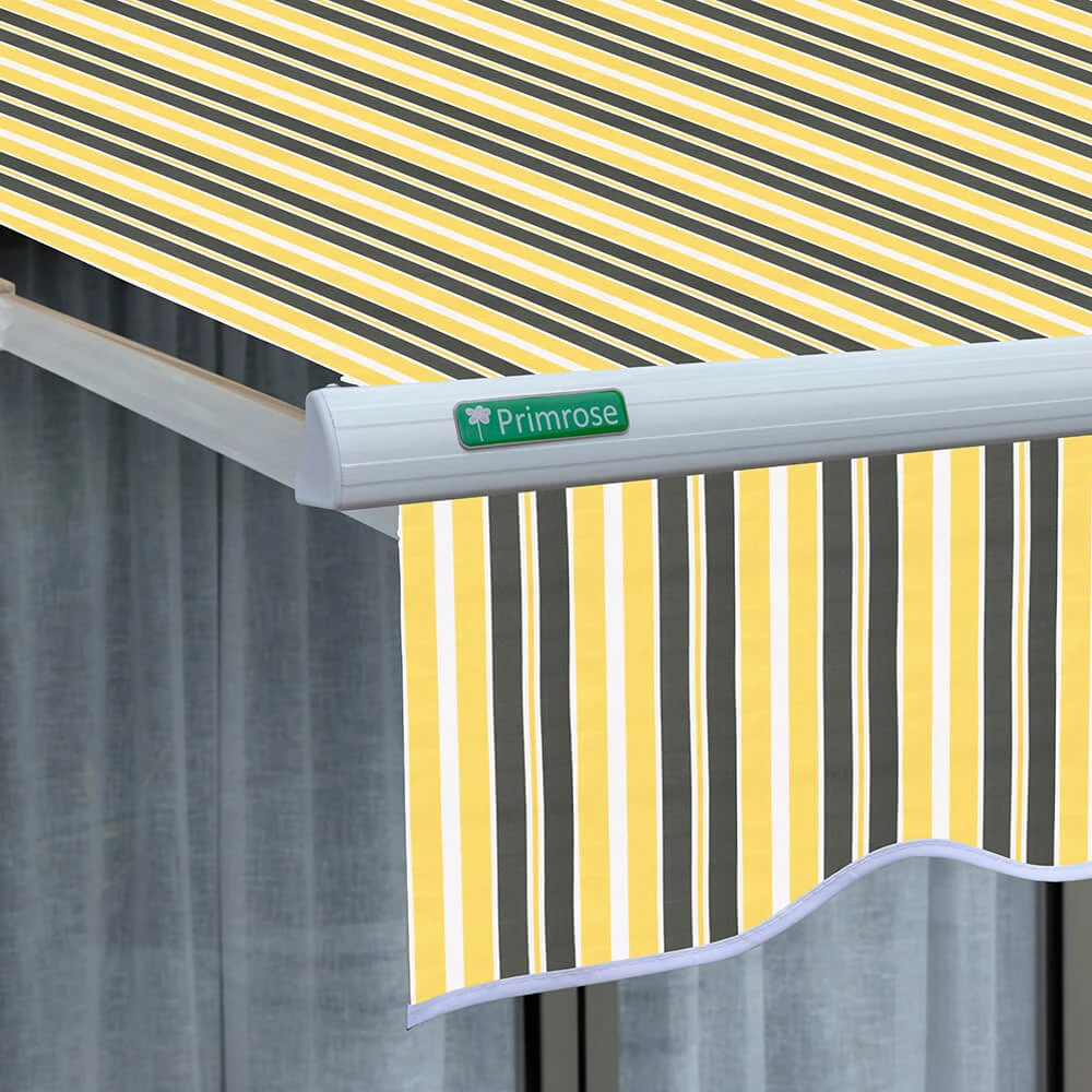 4.5m Half Cassette Manual Awning, Yellow And Grey Stripe 8 4.5m Half Cassette Manual Awning, Yellow And Grey Stripe - Image 6