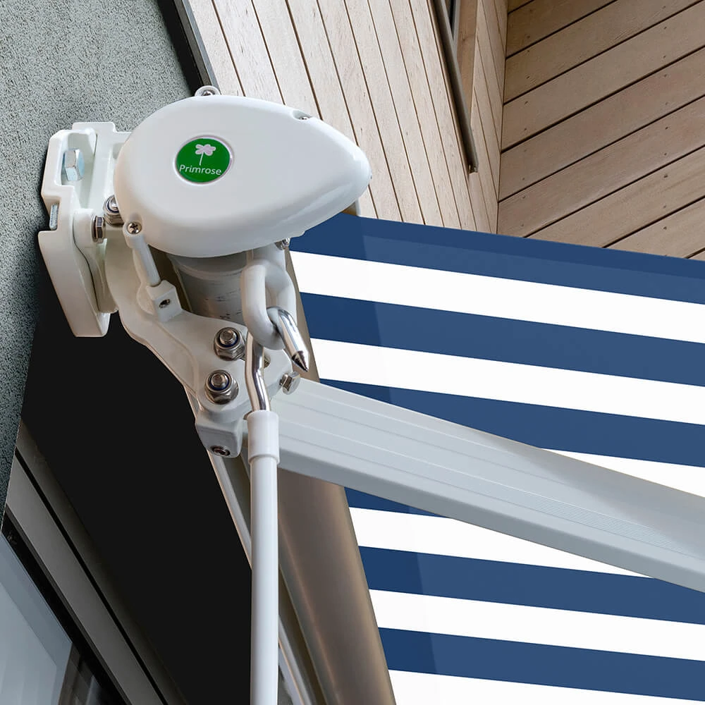 4.5m Half Cassette Electric Awning, Blue And White Stripe 6 4.5m Half Cassette Electric Awning, Blue And White Stripe - Image 4