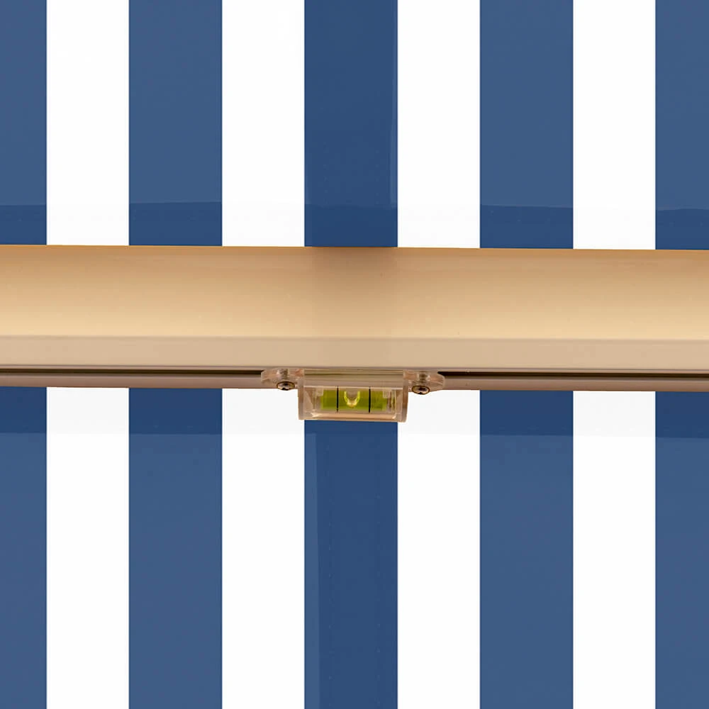 4.5m Half Cassette Manual Awning, Blue And White Stripe 6 4.5m Half Cassette Manual Awning, Blue And White Stripe - Image 4
