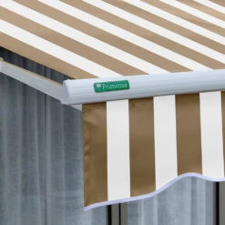 3.0m Half Cassette Electric Awning, Mocha Brown And White Stripe 13 3.0m Half Cassette Electric Awning, Mocha Brown And White Stripe -Primrose Half 20Casette 20White brown white swatch 4 5804919f 2ae3 4f15 a7f3 f5213a09232d