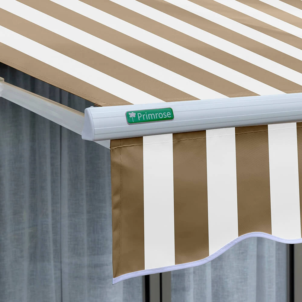 3.0m Half Cassette Electric Awning, Mocha Brown And White Stripe 7 3.0m Half Cassette Electric Awning, Mocha Brown And White Stripe - Image 5