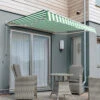 6.0m Half Cassette Electric Awning, Green And White