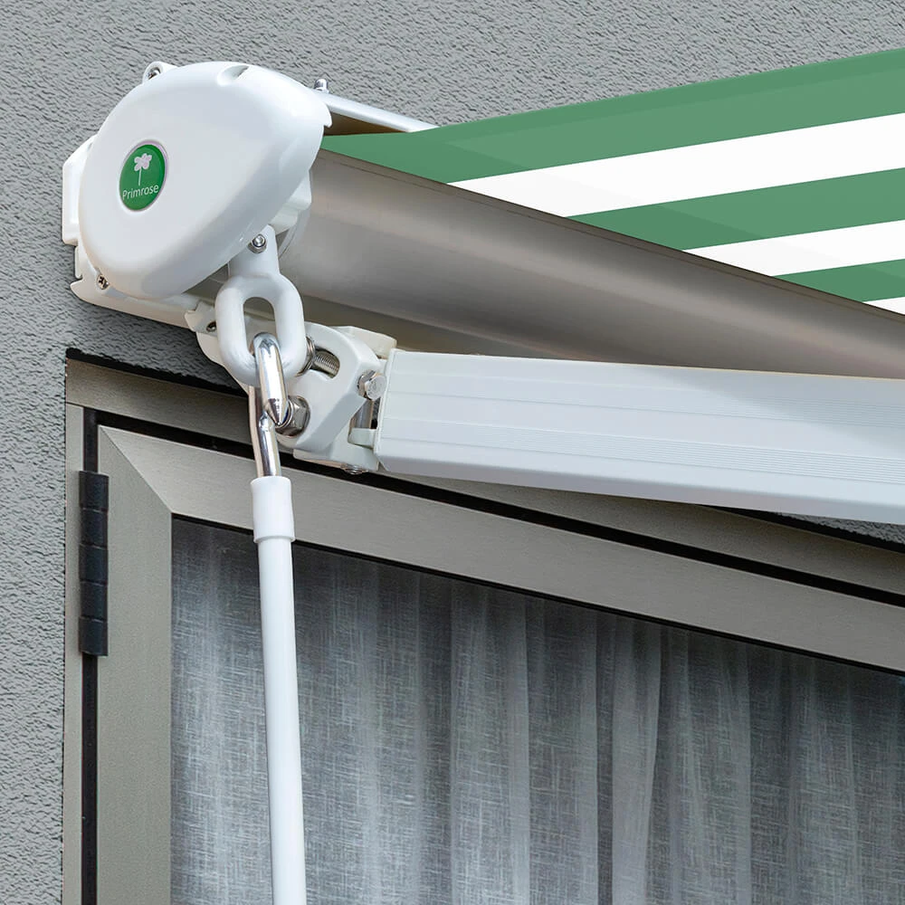 4.5m Half Cassette Electric Awning, Green And White Stripe 8 4.5m Half Cassette Electric Awning, Green And White Stripe - Image 6