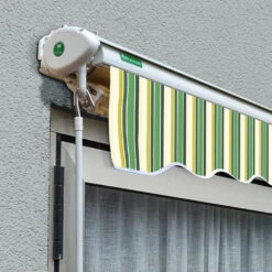 4.0m Half Cassette Manual Awning, Green Stripe Acrylic 10 4.0m Half Cassette Manual Awning, Green Stripe Acrylic -Primrose Half 20Casette 20White swatch 3 92b04a65 1dd4 4474 8402 3e04181b5156
