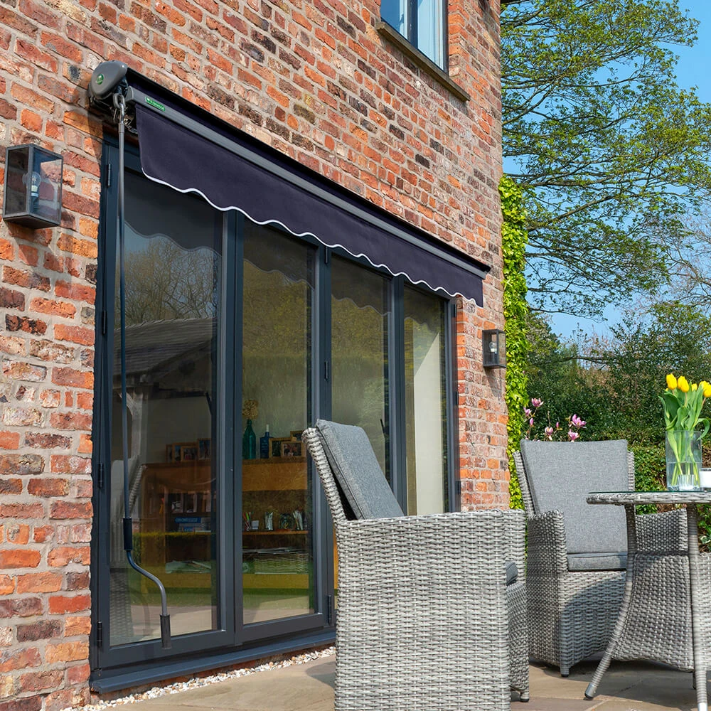 3m Half Cassette Electric Plain Dark Blue Awning (Charcoal Cassette) 7 3m Half Cassette Electric Plain Dark Blue Awning (Charcoal Cassette) - Image 5
