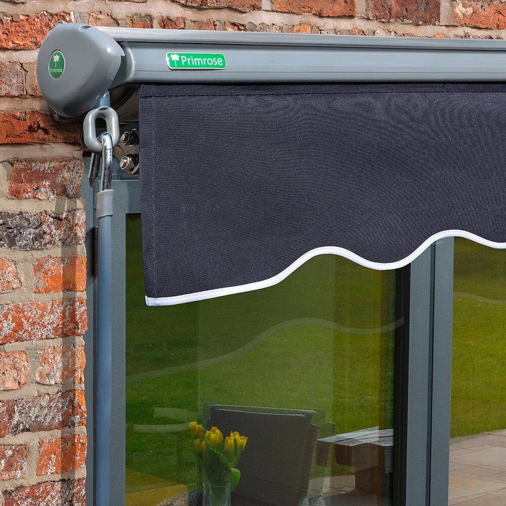 4m Half Cassette Electric Plain Dark Blue Awning (Charcoal Cassette) 4 4m Half Cassette Electric Plain Dark Blue Awning (Charcoal Cassette) - Image 2
