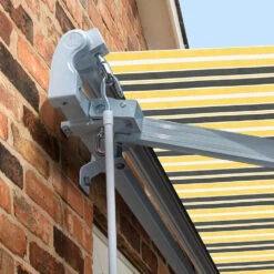 3.0m Standard Manual Awning, Yellow And Grey Stripe -Primrose Standard Yellow 20and 20Grey 3 4e4c4b74 5dbc 4c63 9d4f 00c9721b397c