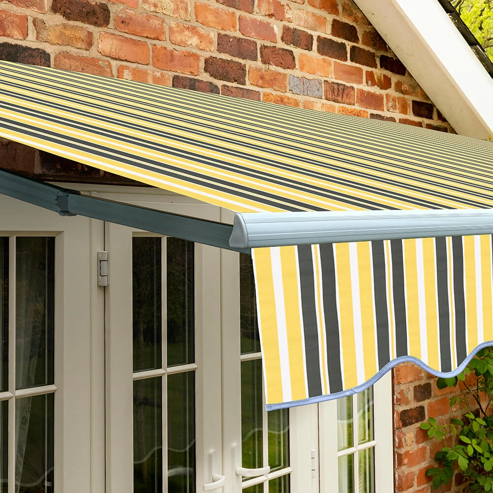 4.0m Standard Manual Awning, Yellow And Grey Stripe 9 4.0m Standard Manual Awning, Yellow And Grey Stripe - Image 7