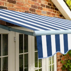 4.0m Standard Manual Awning, Blue And White Stripe 15 4.0m Standard Manual Awning, Blue And White Stripe -Primrose Standard blue and white sml 6 a16ad863 1a73 4b48 a086 f0d428fb332e