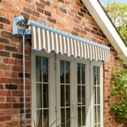 4.5m Standard Manual Awning, Mocha Brown And White Stripe 12 4.5m Standard Manual Awning, Mocha Brown And White Stripe -Primrose Standard brown white swatch 1 d558099e 0133 482c 9d72 25f105f419e8