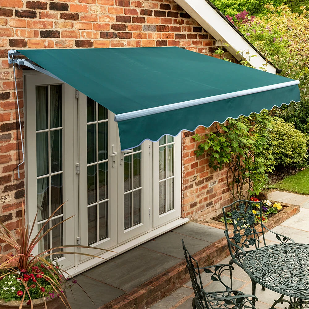 2.0m Standard Manual Awning, Plain Green 3 2.0m Standard Manual Awning, Plain Green
