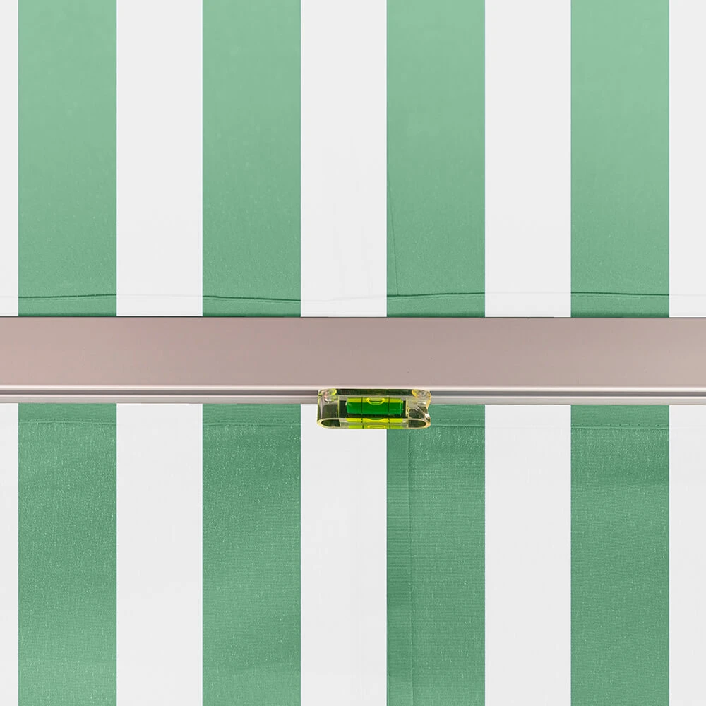 4.5m Standard Manual Awning, Green And White Stripe 8 4.5m Standard Manual Awning, Green And White Stripe - Image 6