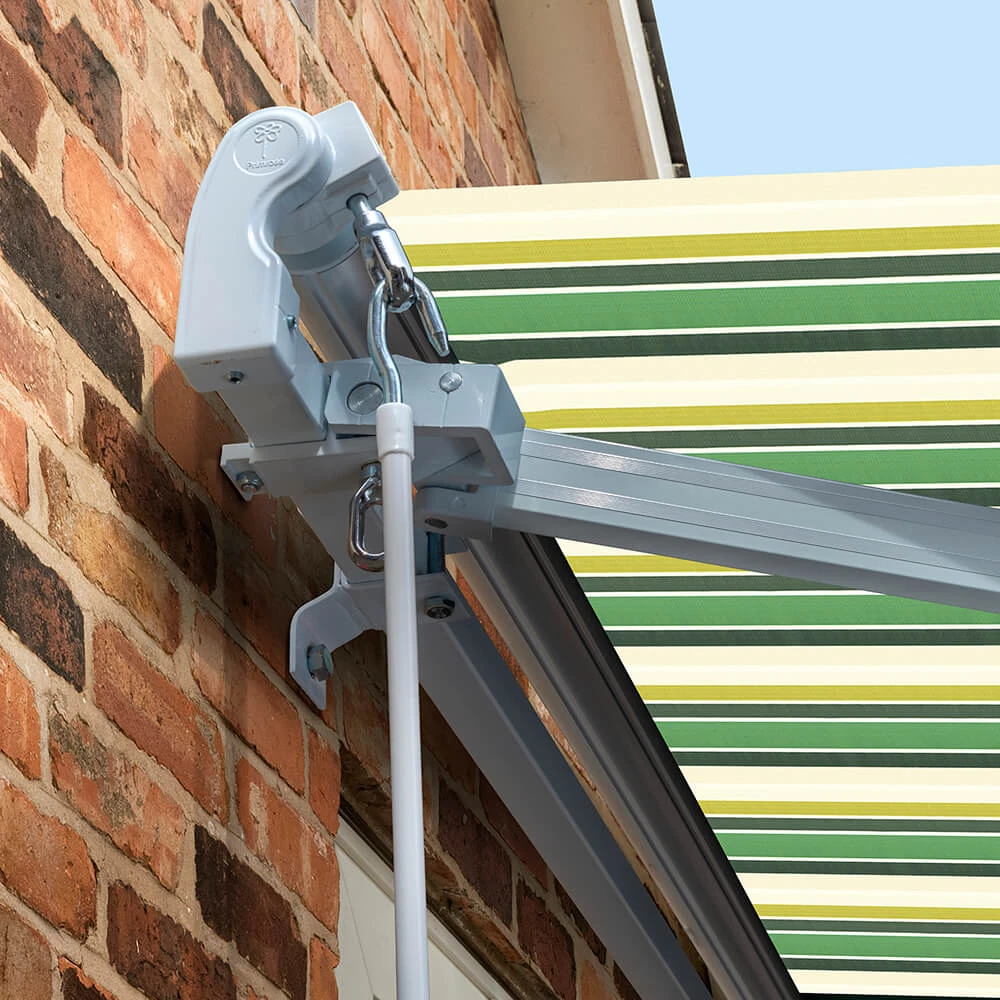 5m Standard Manual Awning, Green Stripe 7 5m Standard Manual Awning, Green Stripe - Image 5