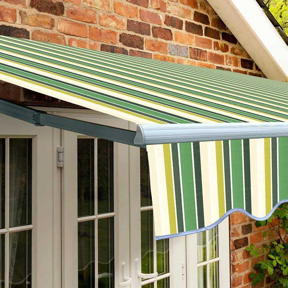 5m Standard Manual Awning, Green Stripe 9 5m Standard Manual Awning, Green Stripe - Image 7