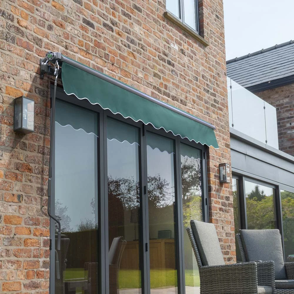 3.5m Budget Manual Plain Green Awning (Charcoal Cassette) 4 3.5m Budget Manual Plain Green Awning (Charcoal Cassette) - Image 2