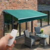 2.5m Budget Wireless Electric Awning, Plain Green