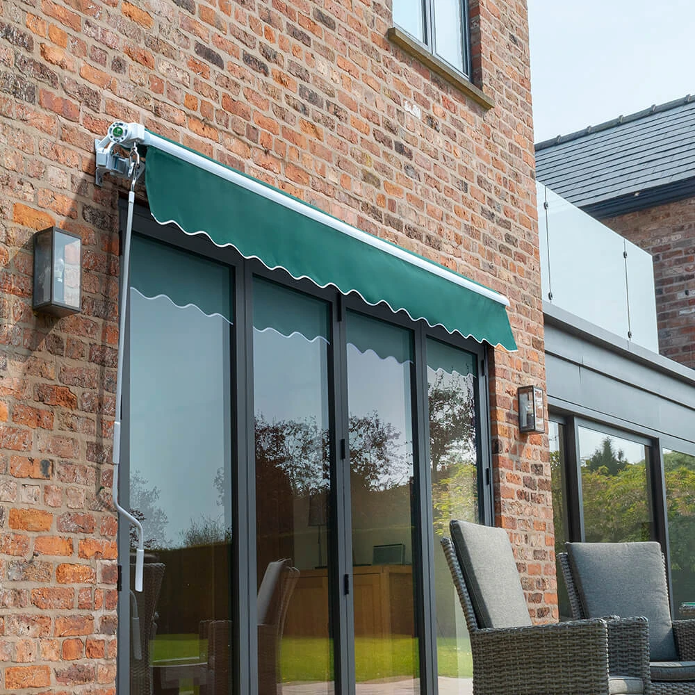3.5m Budget Wireless Electric Awning, Plain Green 4 3.5m Budget Wireless Electric Awning, Plain Green - Image 2
