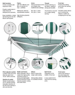 5.0m Standard Manual Awning, Multi Stripe -Primrose awn spider standard text 1a5f5c75 3b2e 4a2f a6e1 80f59749531f