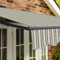 4m Standard Manual Multistripe Awning (Charcoal Cassette) -Primrose awn standard charcoal multistripe 6 ae2ac86f d467 4f20 b926 531fb5b8c06b