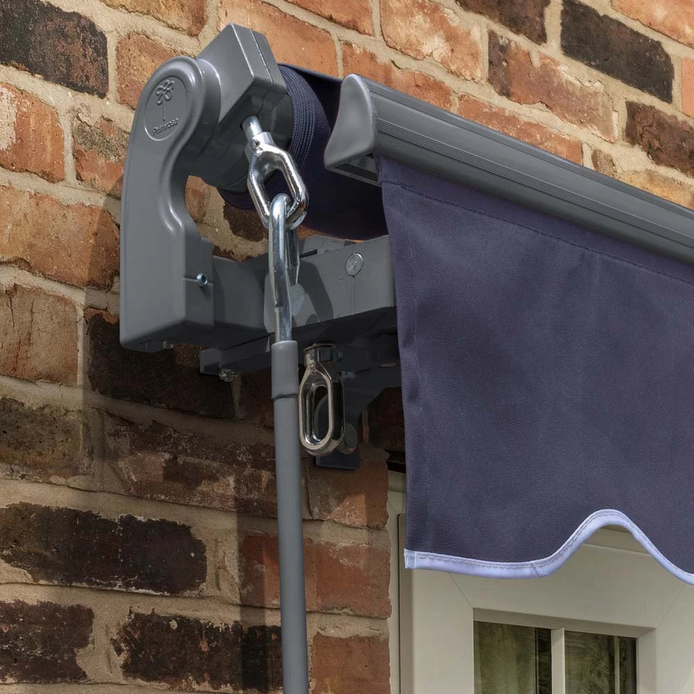 2.5m Standard Manual Plain Dark Blue Awning (Charcoal Cassette) 6 2.5m Standard Manual Plain Dark Blue Awning (Charcoal Cassette) - Image 4