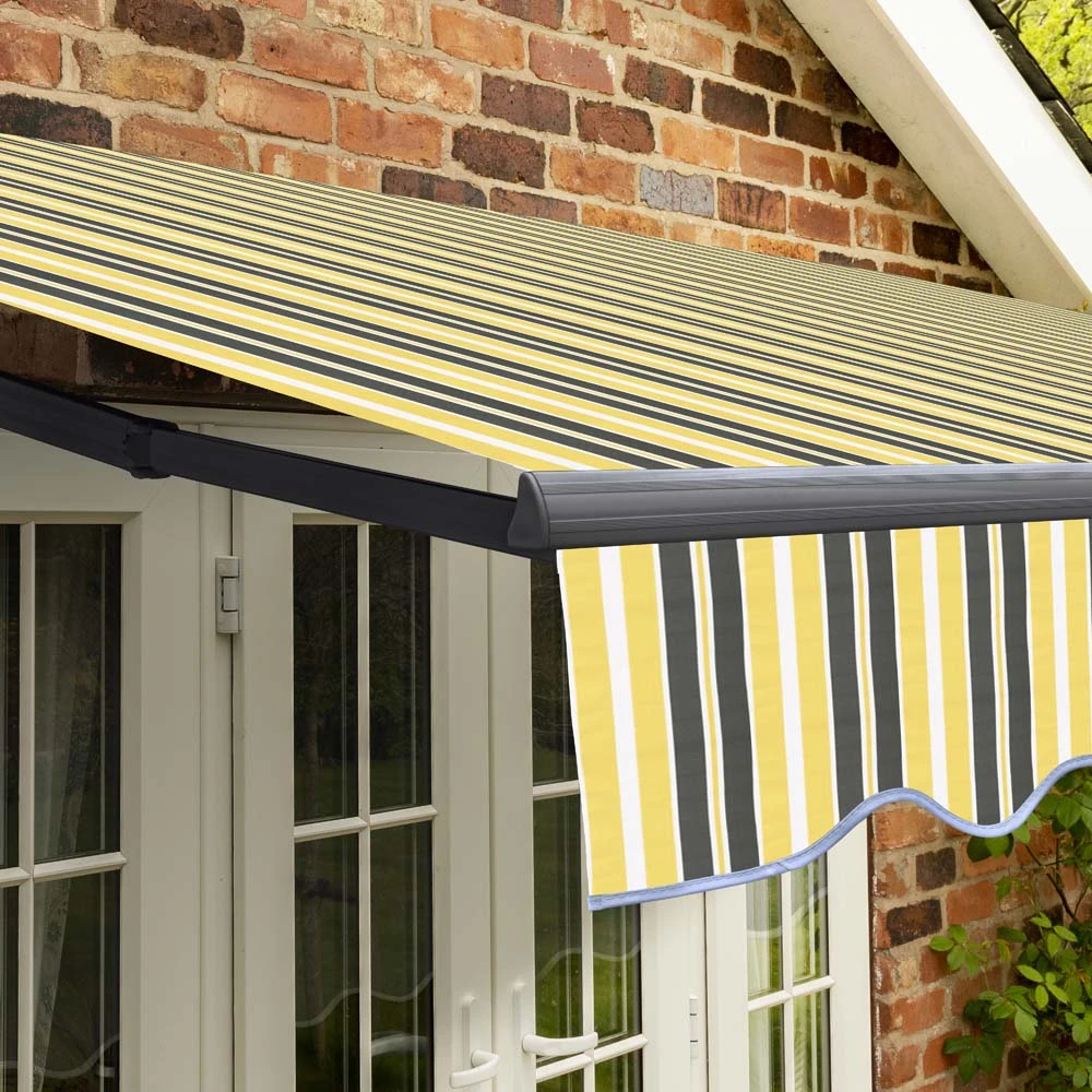 4m Standard Manual Yellow And Grey Awning (Charcoal Cassette) 8 4m Standard Manual Yellow And Grey Awning (Charcoal Cassette) - Image 6