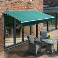 3.0m Budget Manual Awning, Plain Green