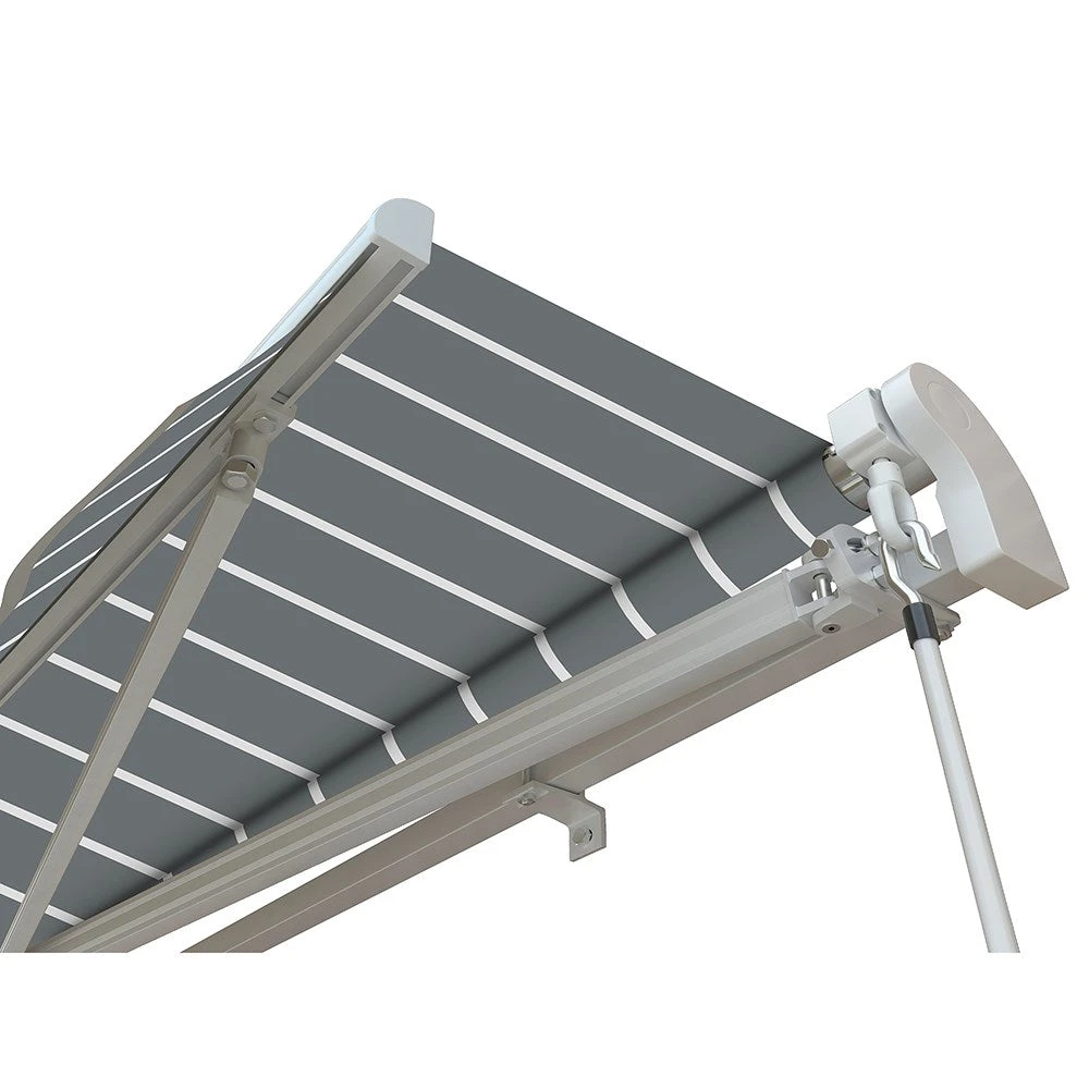 3.0m Standard Manual Awning, Pin Striped Grey 6 3.0m Standard Manual Awning, Pin Striped Grey - Image 4
