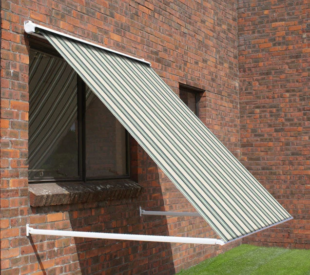 2.5m Half Cassette Drop Arm Awning, Multi Stripe 3 2.5m Half Cassette Drop Arm Awning, Multi Stripe