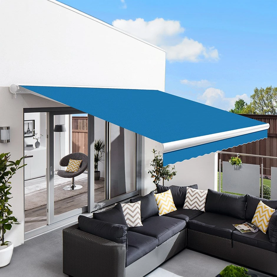4.0m Full Cassette Electric Awning, Azure Blue 3 4.0m Full Cassette Electric Awning, Azure Blue