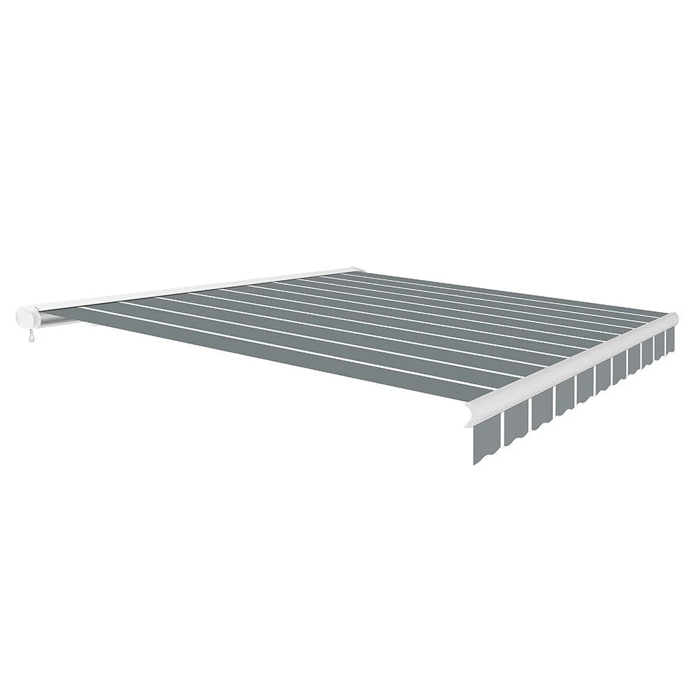 2.5m Full Cassette Electric Awning, Pin Striped Grey 4 2.5m Full Cassette Electric Awning, Pin Striped Grey - Image 2